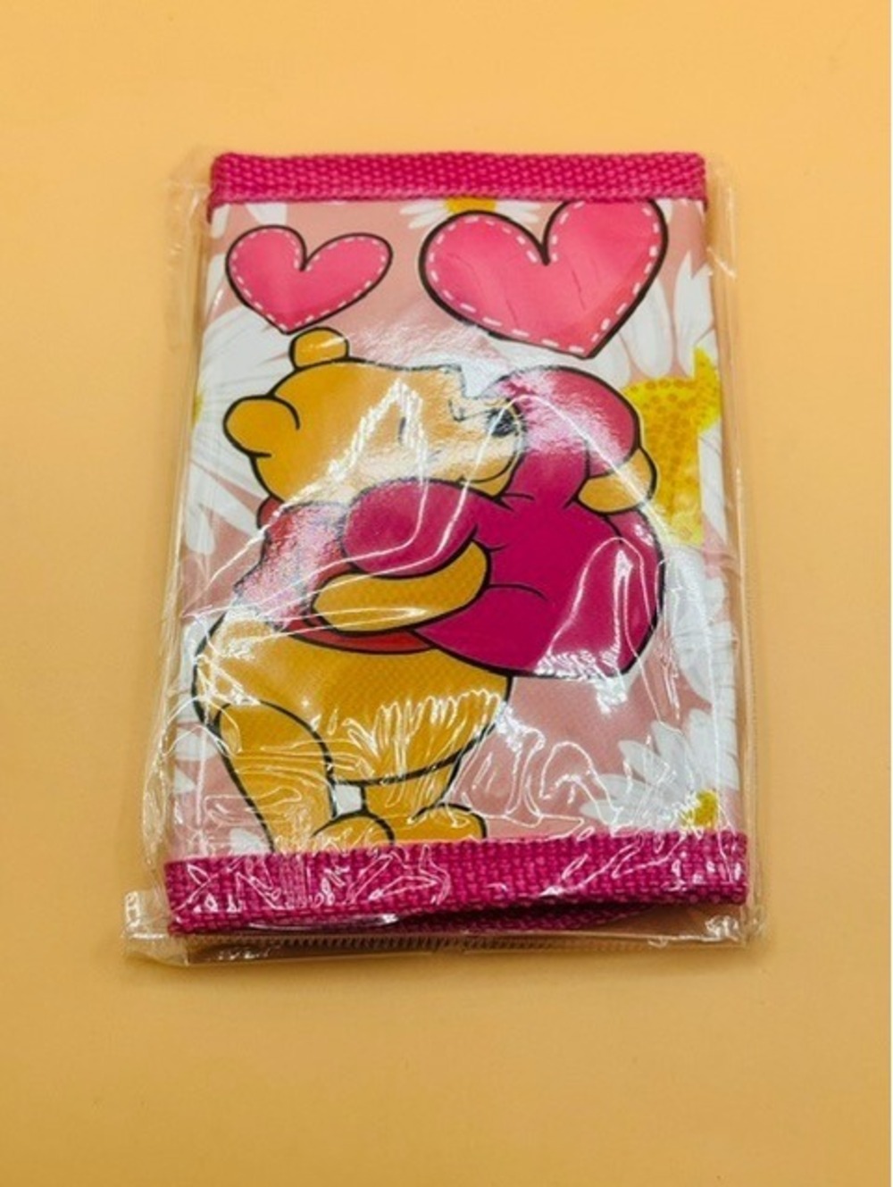 Colorful Character Zipper Wallets for Kids & Teens (Pink Hearts Winnie)